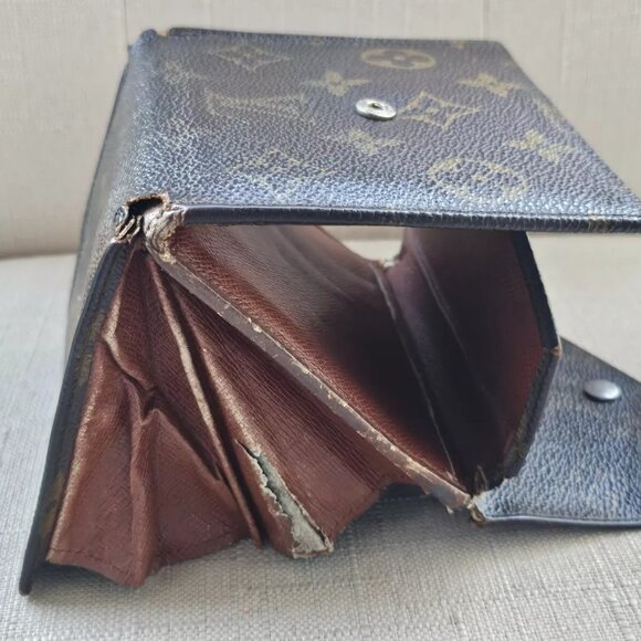 Vintage Louis Vuitton Wallet Brown Card Holder Trifold Purse Made in France Auth - Picture 6 of 12